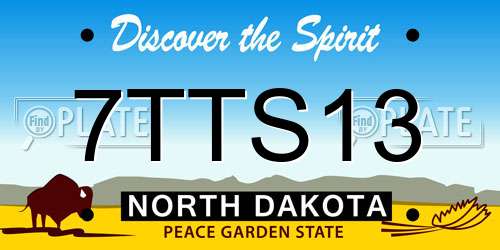 7TTS13 North Dakota License Plate