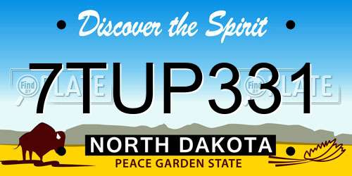 7TUP331 North Dakota License Plate