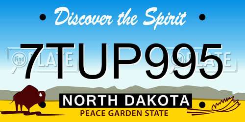 7TUP995 North Dakota License Plate