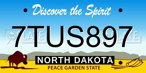 7TUS897 North Dakota License Plate