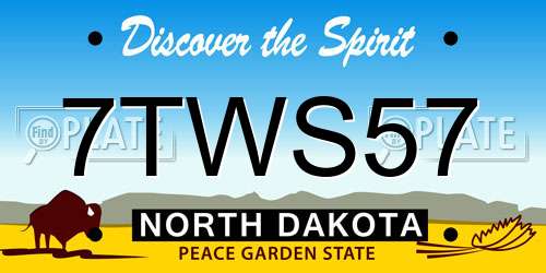 7TWS57 North Dakota License Plate
