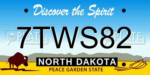 7TWS82 North Dakota License Plate