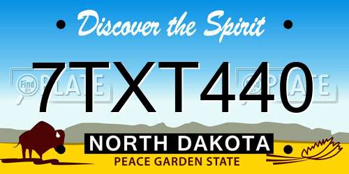 7TXT440 North Dakota License Plate