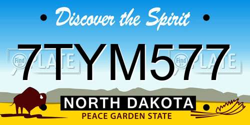 7TYM577 North Dakota License Plate