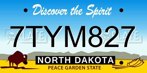 7TYM827 North Dakota License Plate