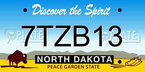7TZB13 North Dakota License Plate