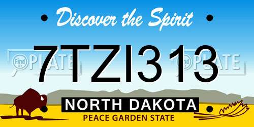 7TZI313 North Dakota License Plate