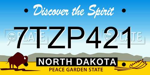7TZP421 North Dakota License Plate