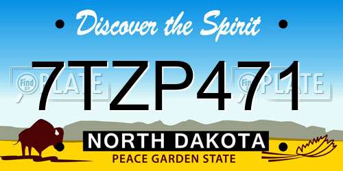 7TZP471 North Dakota License Plate