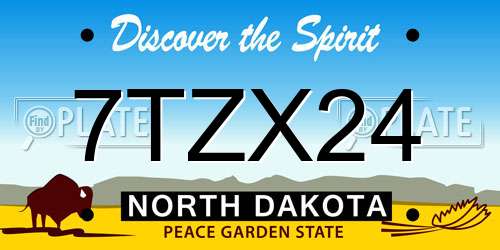 7TZX24 North Dakota License Plate