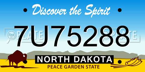 7U75288 North Dakota License Plate