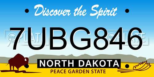 7UBG846 North Dakota License Plate
