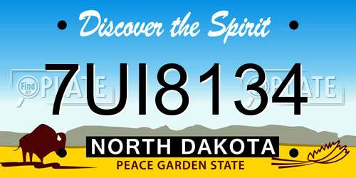 7UI8134 North Dakota License Plate