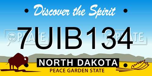 7UIB134 North Dakota License Plate