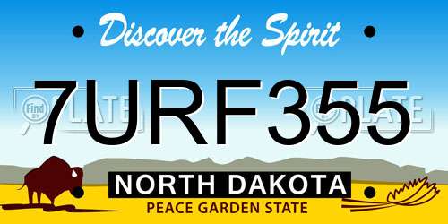 7URF355 North Dakota License Plate
