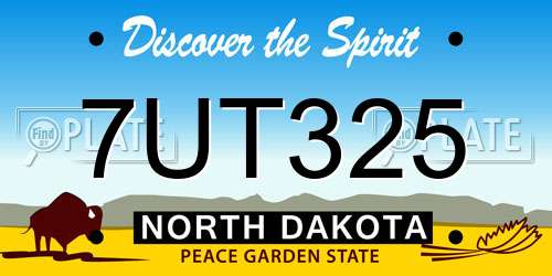 7UT325 North Dakota License Plate