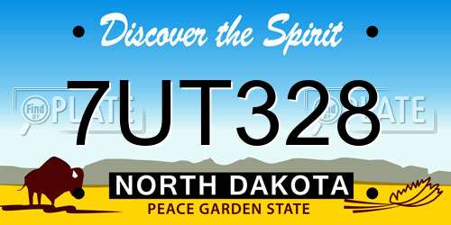 7UT328 North Dakota License Plate