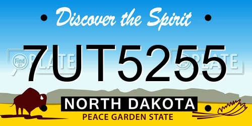 7UT5255 North Dakota License Plate