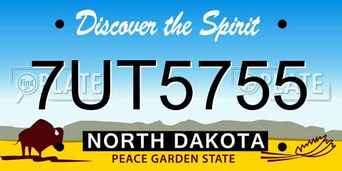 7UT5755 North Dakota License Plate