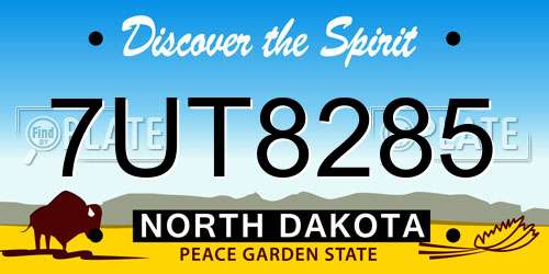 7UT8285 North Dakota License Plate