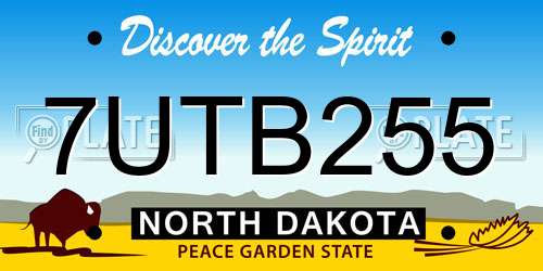 7UTB255 North Dakota License Plate