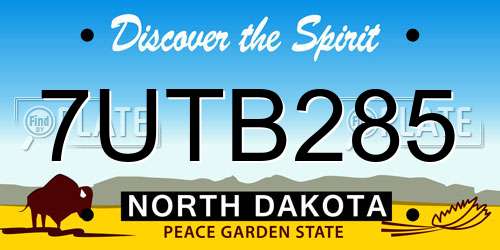 7UTB285 North Dakota License Plate