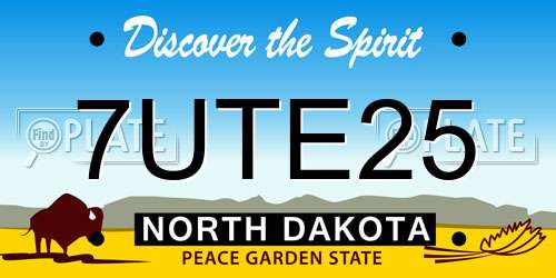 7UTE25 North Dakota License Plate
