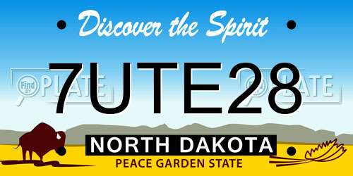 7UTE28 North Dakota License Plate