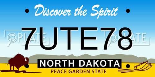 7UTE78 North Dakota License Plate