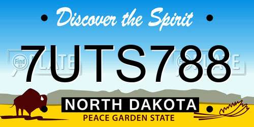 7UTS788 North Dakota License Plate