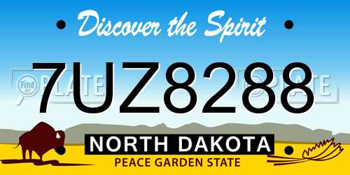 7UZ8288 North Dakota License Plate