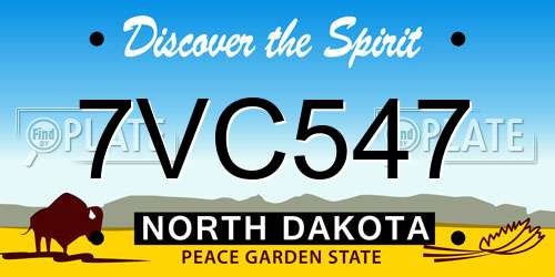 7VC547 North Dakota License Plate