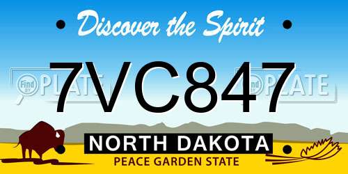 7VC847 North Dakota License Plate