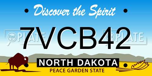 7VCB42 North Dakota License Plate