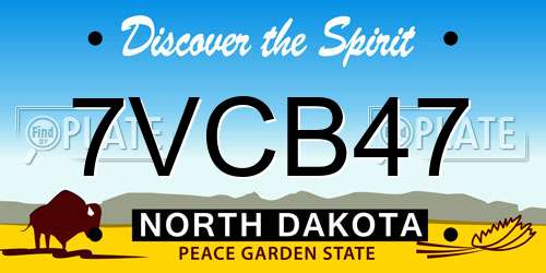 7VCB47 North Dakota License Plate