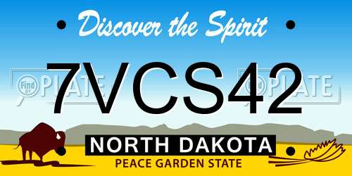 7VCS42 North Dakota License Plate