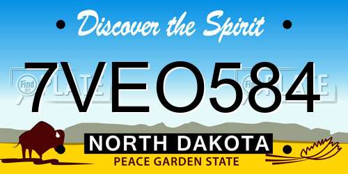 7VEO584 North Dakota License Plate