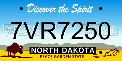 7VR7250 North Dakota License Plate