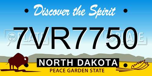 7VR7750 North Dakota License Plate