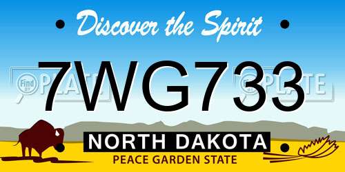 7WG733 North Dakota License Plate