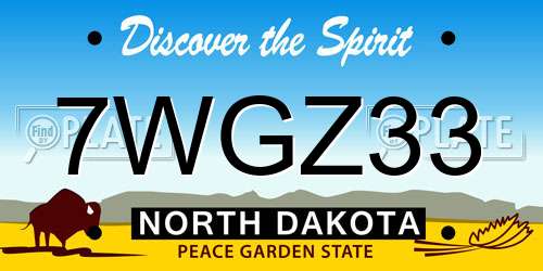 7WGZ33 North Dakota License Plate