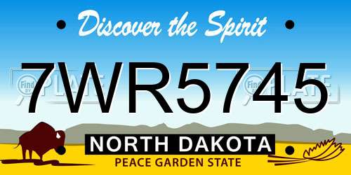 7WR5745 North Dakota License Plate