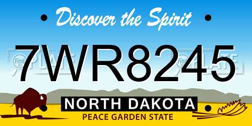7WR8245 North Dakota License Plate
