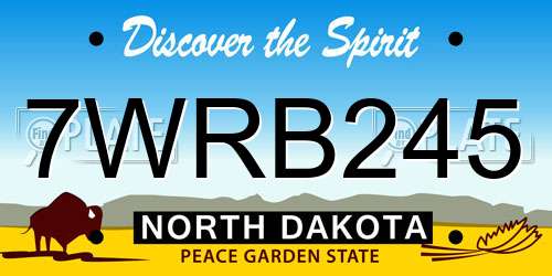 7WRB245 North Dakota License Plate