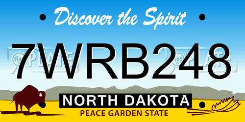 7WRB248 North Dakota License Plate