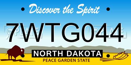 7WTG044 North Dakota License Plate