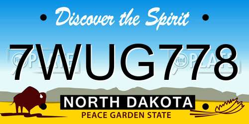 7WUG778 North Dakota License Plate