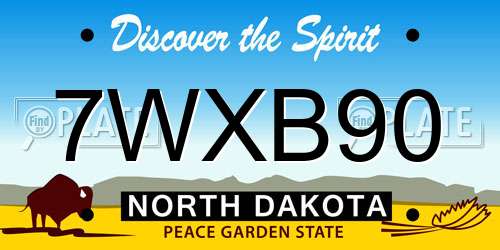 7WXB90 North Dakota License Plate