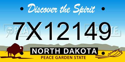 7X12149 North Dakota License Plate