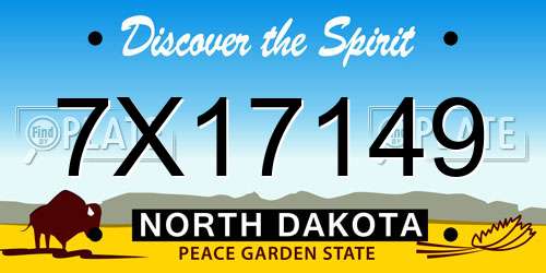 7X17149 North Dakota License Plate
